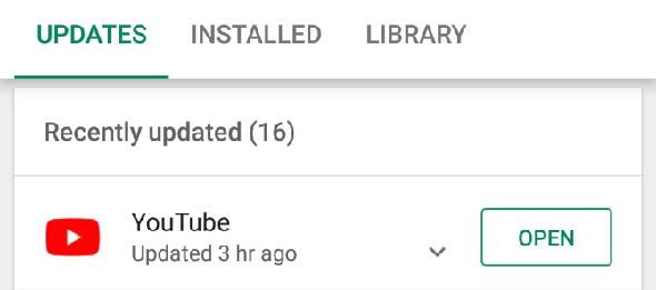 Mise à jour de YouTube sur Android