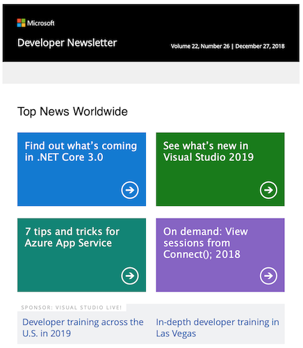 Bulletin de développement Microsoft