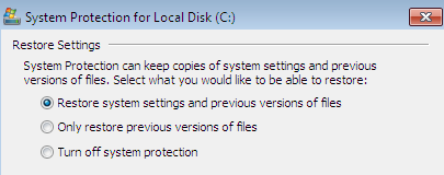 Activer la protection du système dans Windows 7