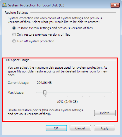Configurer l'espace disque dans Windows 7