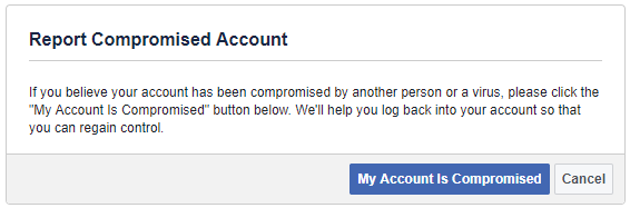 Signaler un compte Facebook compromis.
