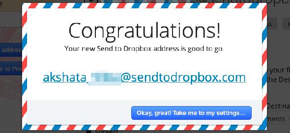 Utilisez Envoyer à Dropbox pour recevoir des fichiers en pièces jointes