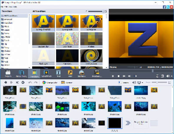 Écran d'édition AVS Video Editor