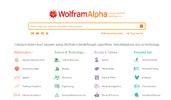 Wolfram Alpha Capture d'écran