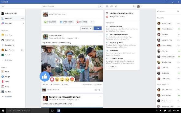 application facebook windows 10