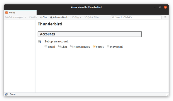 Client de messagerie Thunderbird sur Ubuntu