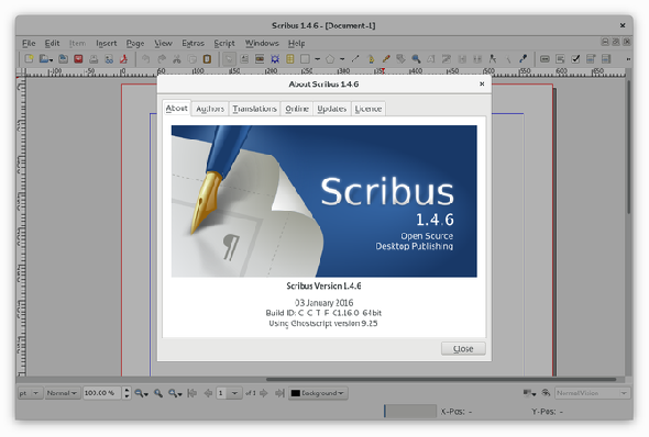 Logiciel de publication assistée par ordinateur Scribus sous Linux