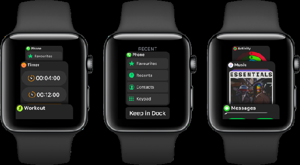 Applications préférées de Apple Watch Dock