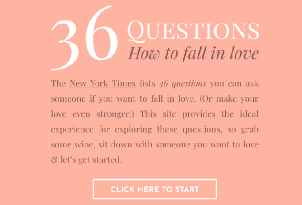36 questions pour savoir si vous're in love
