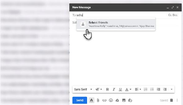 Envoyer un groupe Gmail