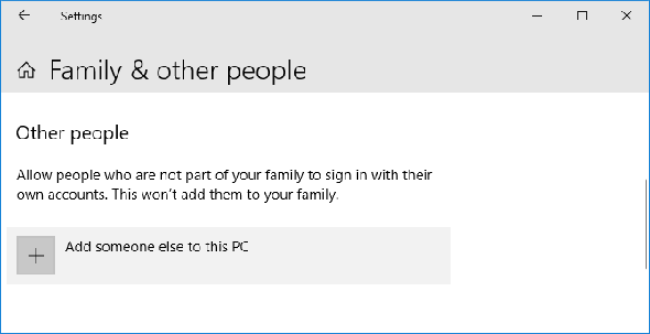 Ajouter un nouveau compte utilisateur Windows 10