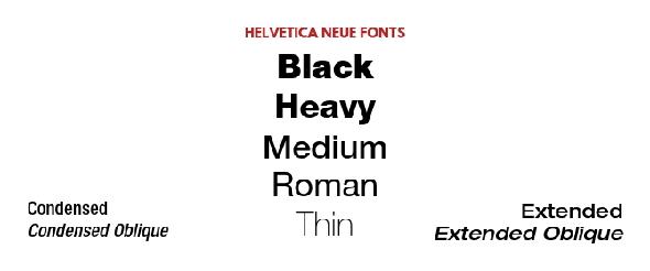 Helvetica Noir Lourde Moyenne Fine