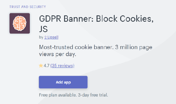Sécurité de l'application Shopify Banner GDPR