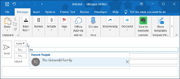 Suggestions pour le groupe de messagerie Outlook Windows