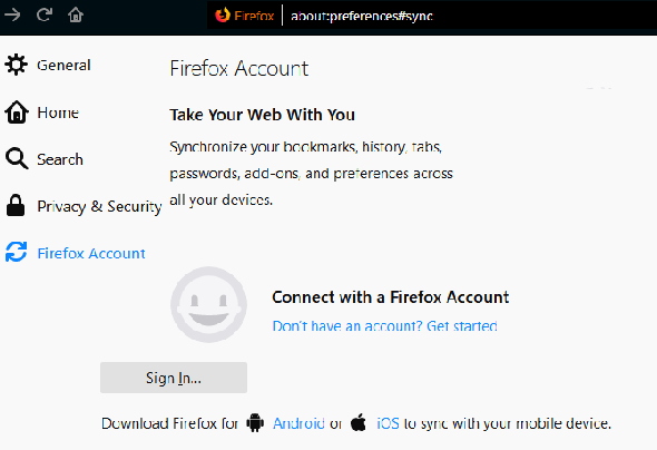 Activer la synchronisation de Firefox