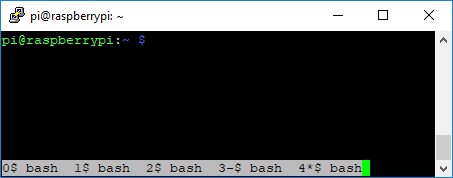 Liste des fenêtres du terminal écran GNU