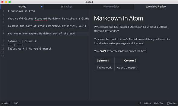 Atom éditeur de texte sur Mac