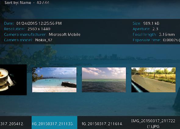 Vue des images dans Kodi sur macOS