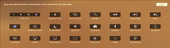 Personnalisation de la barre tactile MacBook Pro