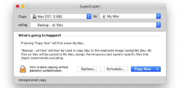 SuperDuper sur macOS