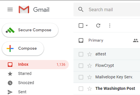 flowcrypt secure composer bouton boîte de réception gmail