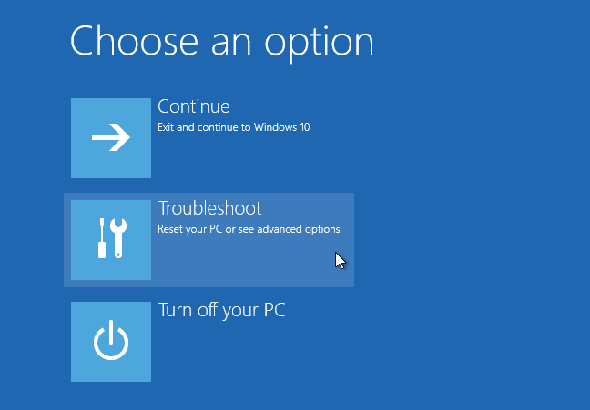 options de démarrage avancées de Windows 10