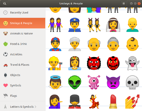 Emoticônes et Emoticônes GNOME Ubuntu