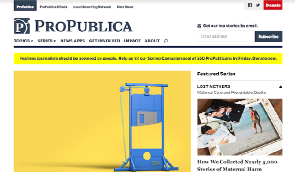 Le site d'informations de ProPublica sur le Web profond