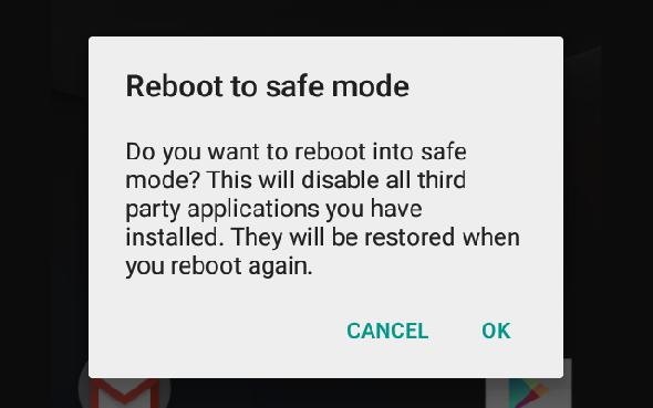 Android Reboot en mode sans échec