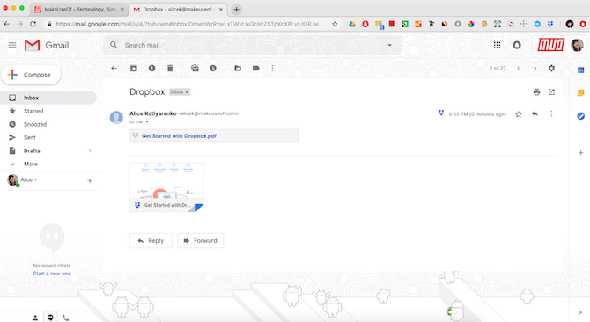 Dropbox pour Gmail, une extension Chrome permettant de prévisualiser les liens Dropbox