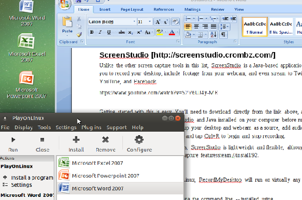 Exécuter Microsoft Office 2007 sur Linux