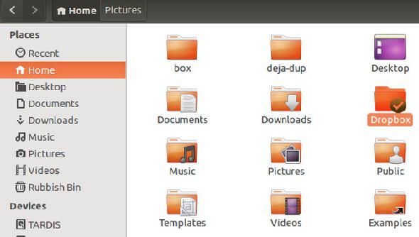 Vue du gestionnaire de fichiers de bureau Ubuntu