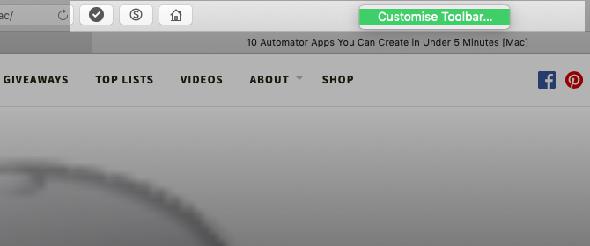 Personnaliser l'option de la barre d'outils dans Safari sur Mac
