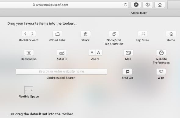 personnaliser les options de la barre d'outils dans Safari sur Mac