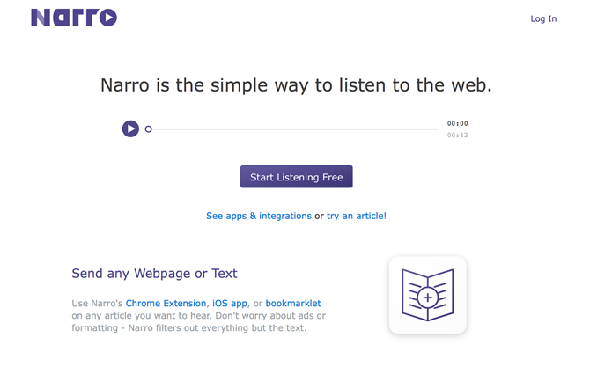 Écoutez le web avec Narro