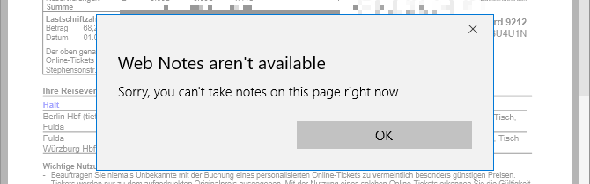 Microsoft Edge Web Notes en aren't available