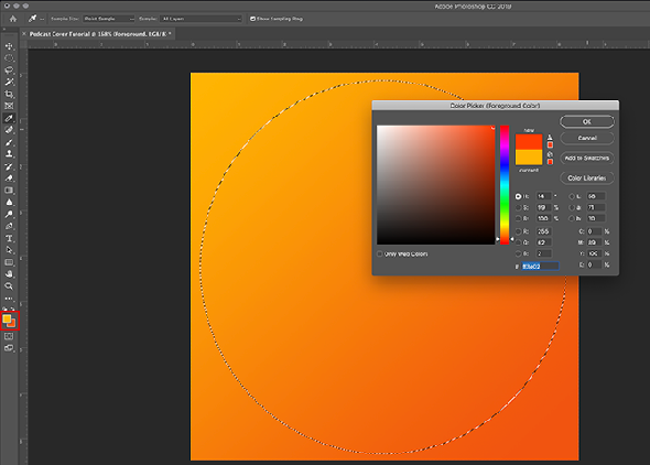 Photoshop CC Sélection d'une couleur pour votre rectangle de sélection