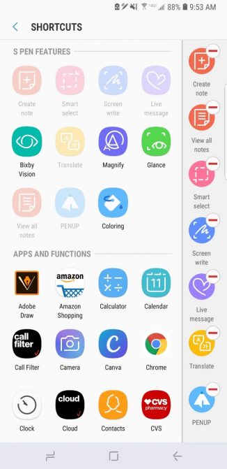 S Pen Apps pour le Commandement aérien Samsung Galaxy Note 9