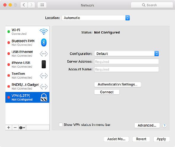 Configurer un VPN sur macOS
