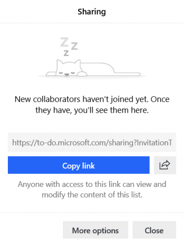 lien de partage todo de Microsoft