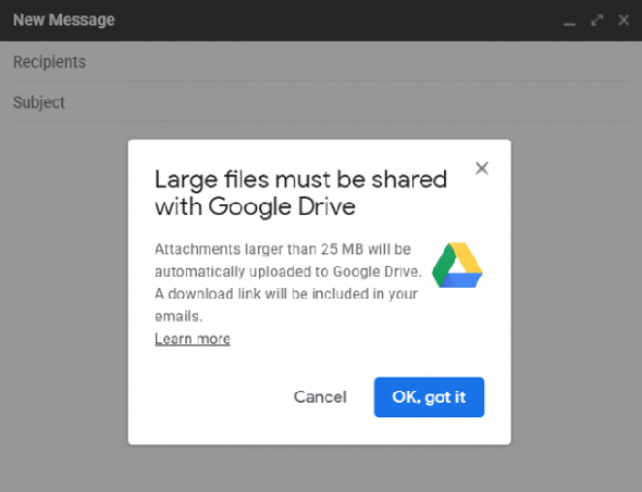 télécharger sur google drive invite dans gmail