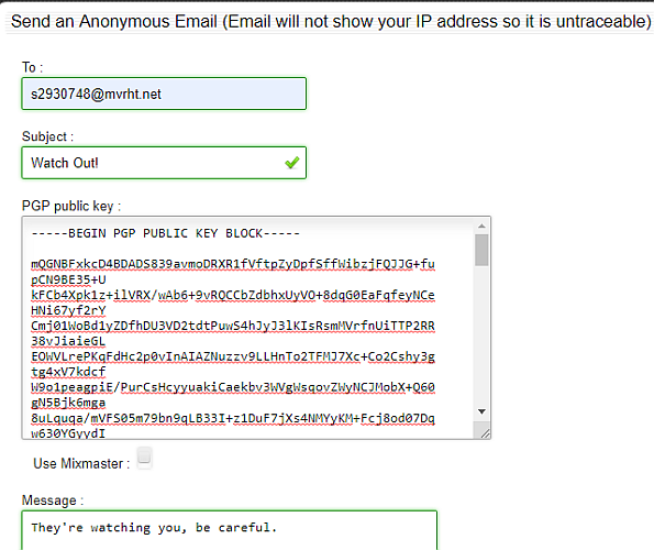 interface email anonyme de cyber atlantis