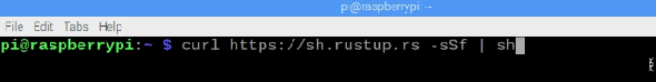 La commande de terminal requise pour installer Rust