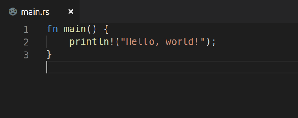 Un exemple de script hello world rust