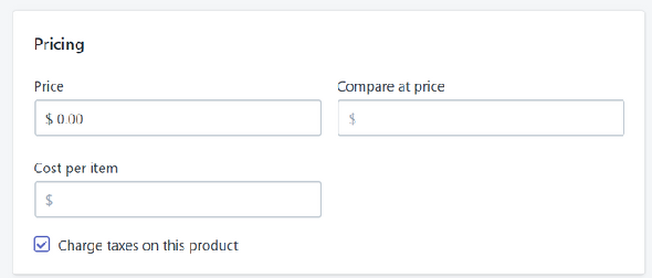 Options de prix des produits Shopify