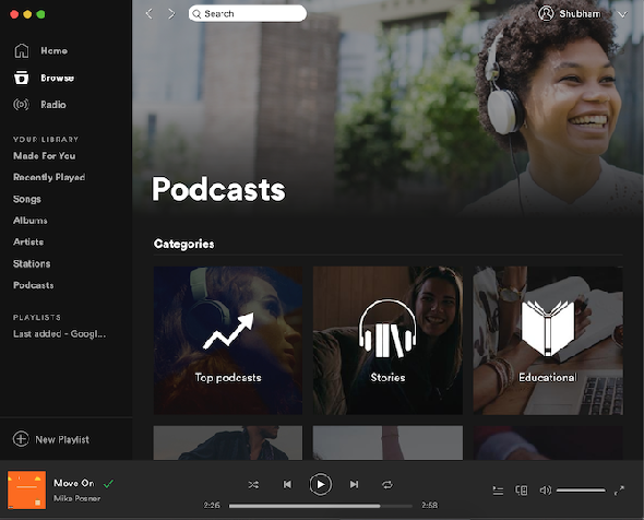 Podcasts sur Spotify