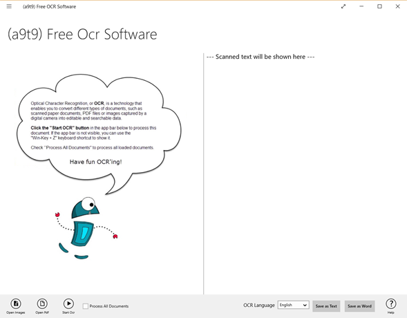 a9t9 est une application OCR gratuite pour Windows