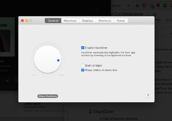 HazeOver, une application MacOS qui vous aide à vous concentrer