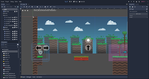 Godot's Scene Creation Tool in 2D mode.