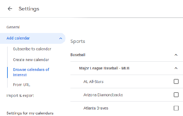 Calendrier sportif Google Agenda